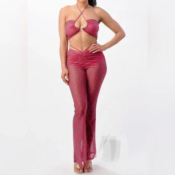 2pc Green Patterned Women's Set - Picture 4 of 5